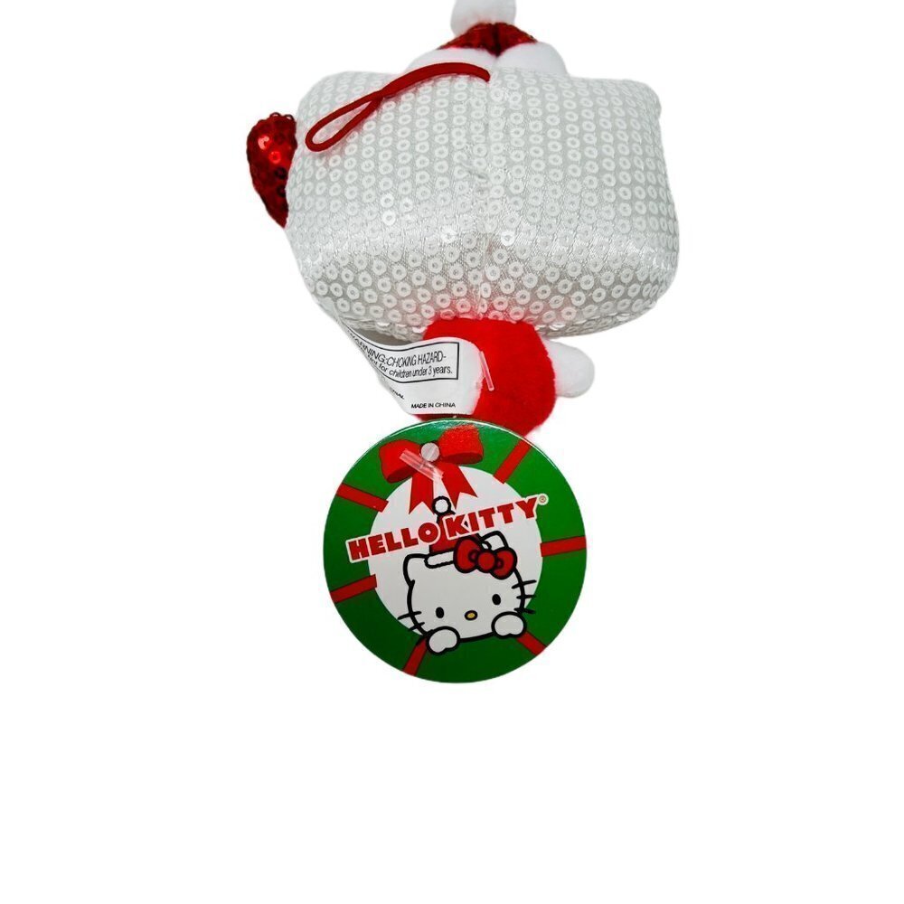 𝅺HELLO Kitty White Sequin Bow Christmas Holiday Ornament - Picture 7 of 9